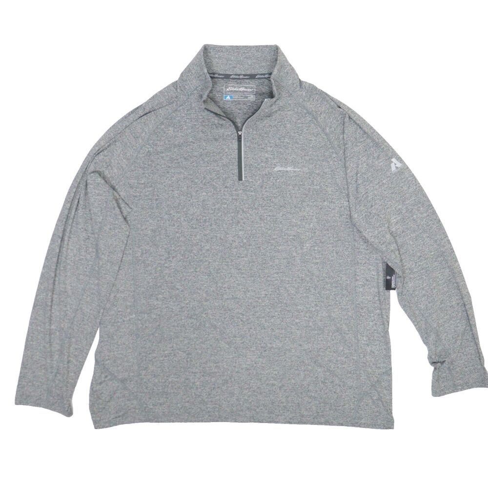 Eddie Bauer First Ascent Mens 2XL 1/4 Zip Pullover Permatrex Strip Stretch NWOT